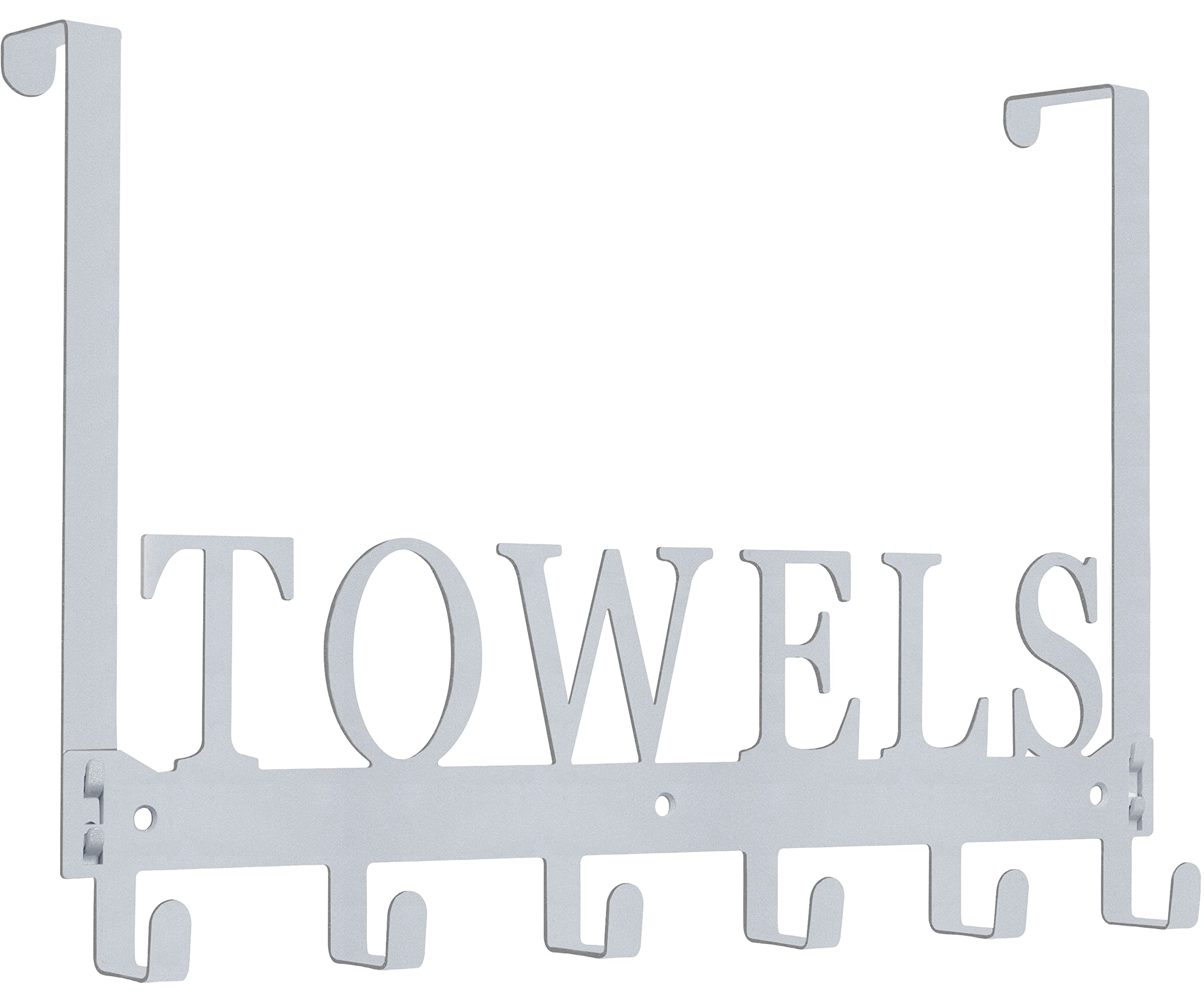 Over The Door Hooks - Towel Holder for Bathroom, Bedroom, Kitchen & Pool - Sandblasted Black Metal Wall Mount